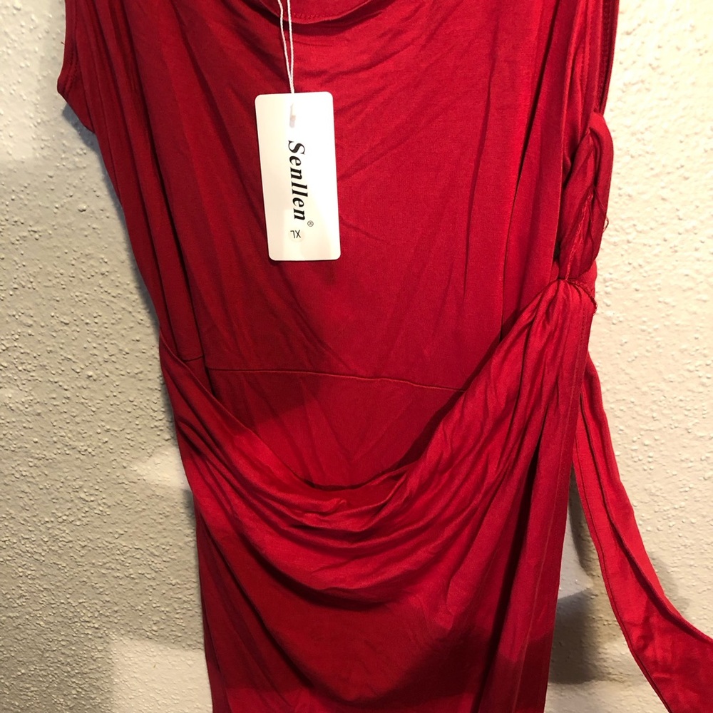 Senllen XL Women Dress N.W.T. Wine Red - Picture 7 of 8